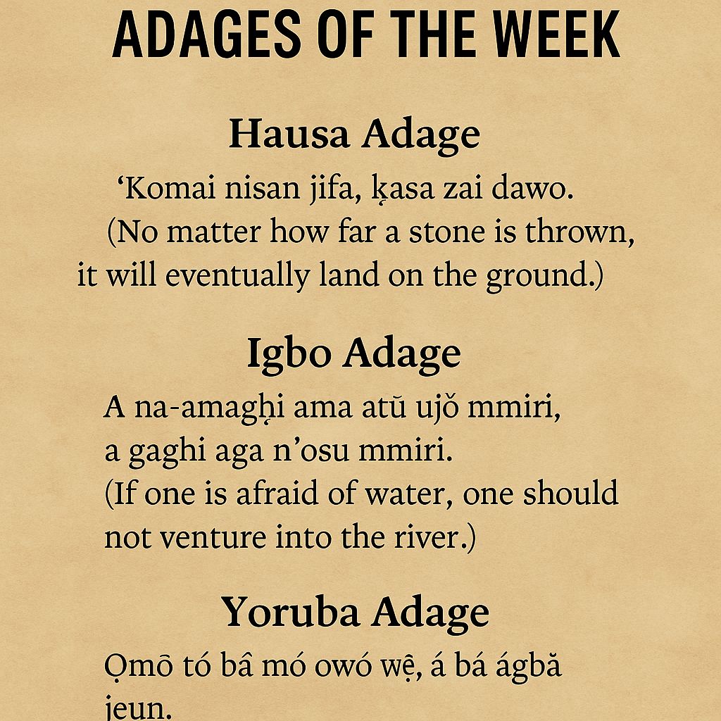 Adages of the Week